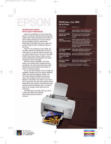 Epson Stylus Color 980N Driver: Installation and Troubleshooting Guide